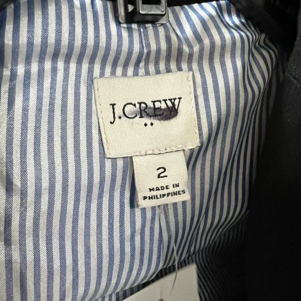 J.Crew $198 Womens Two Button Blazer Black Size 2 BP095 - Picture 6 of 6